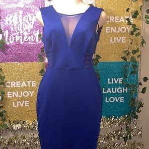 Enfocus Studio, Royal Blue V Neck Dress